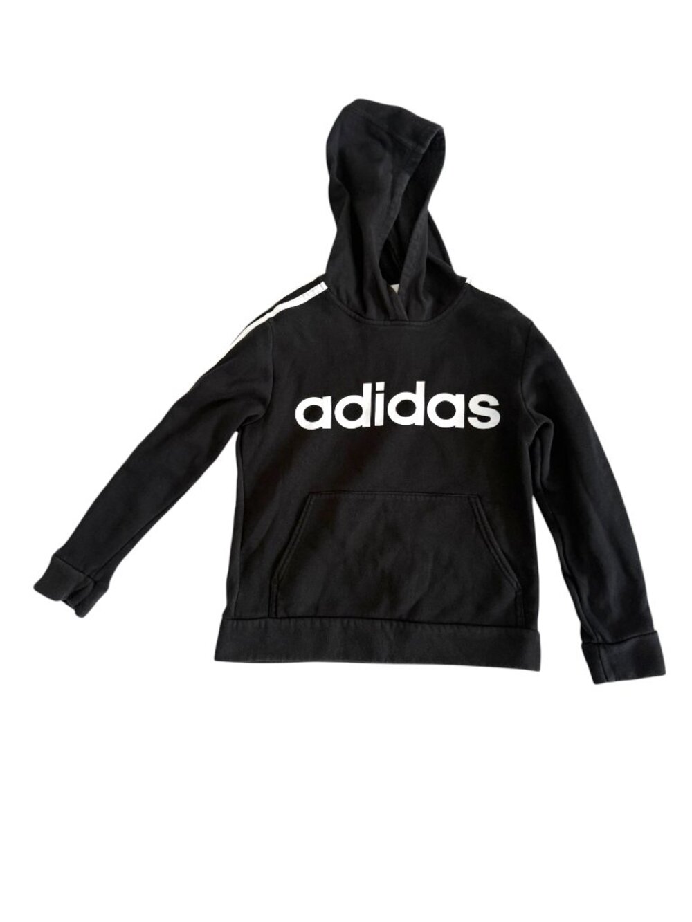 Adidas Youth Black Pullover Hoodie with Logo‎ Print